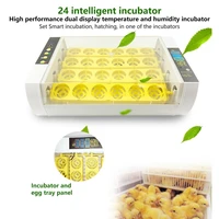 home incubator with led lighting 24 egg automatic incubator chicken duck goose bird hatcher animal husbandry