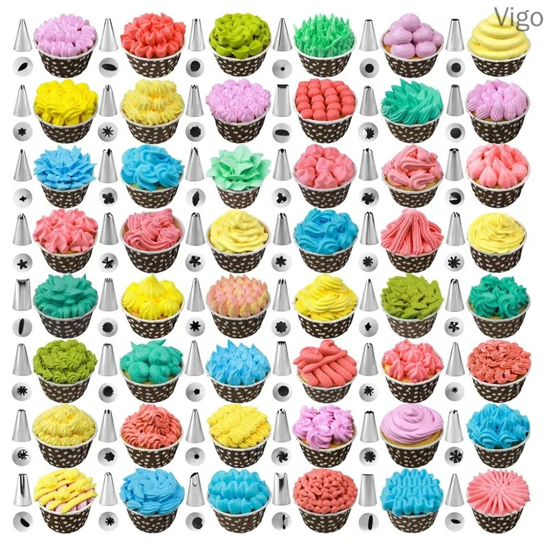 127 шт. детский многоразовый набор для выпечки тортов|Наборы кондитерских насадок|