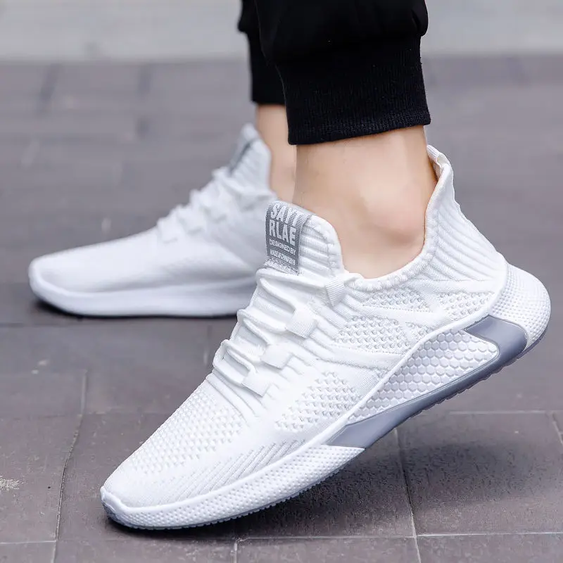 

New Style Men's Shoes Spring Autumn Breathable Flying Knitting Running Shoes Leisure and Fashion Sports Shoes Outdoor Recreation