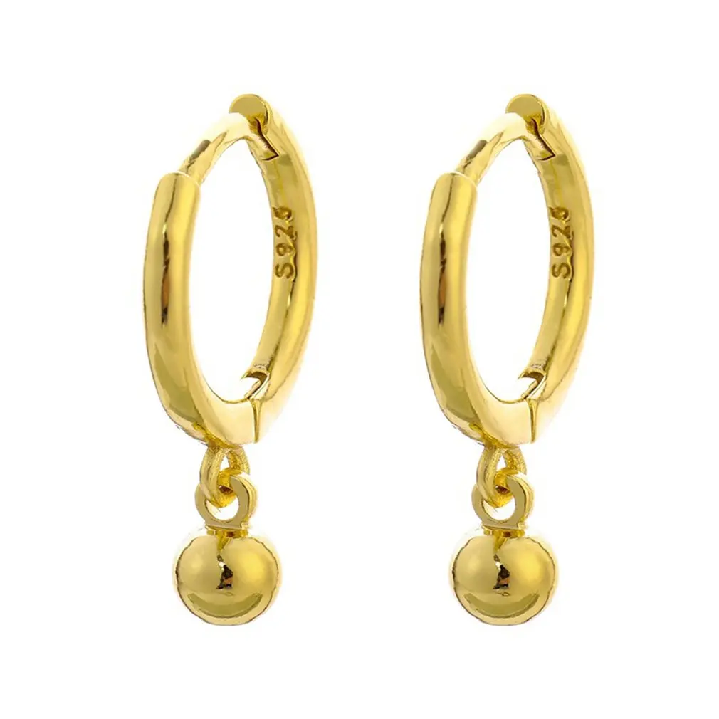 

Korean Niche Design Simple Compact And Exquisite Round Bead Pendant Ear Buckle Fashionable Wild Style Ear Clip