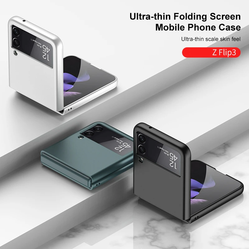 

Precise Cutout Folding Thin Case for Samsung Galaxy Z Flip3 5G Flip 3 Anti-Knock Cell Phone Cover Funda Capa