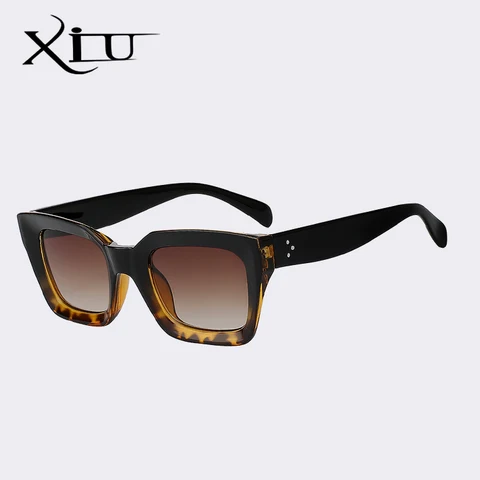 Солнцезащитные очки XIU с квадратными линзами UV400 для мужчин и женщин, Классические брендовые Дизайнерские Модные Винтажные солнечные очки в стиле ретро