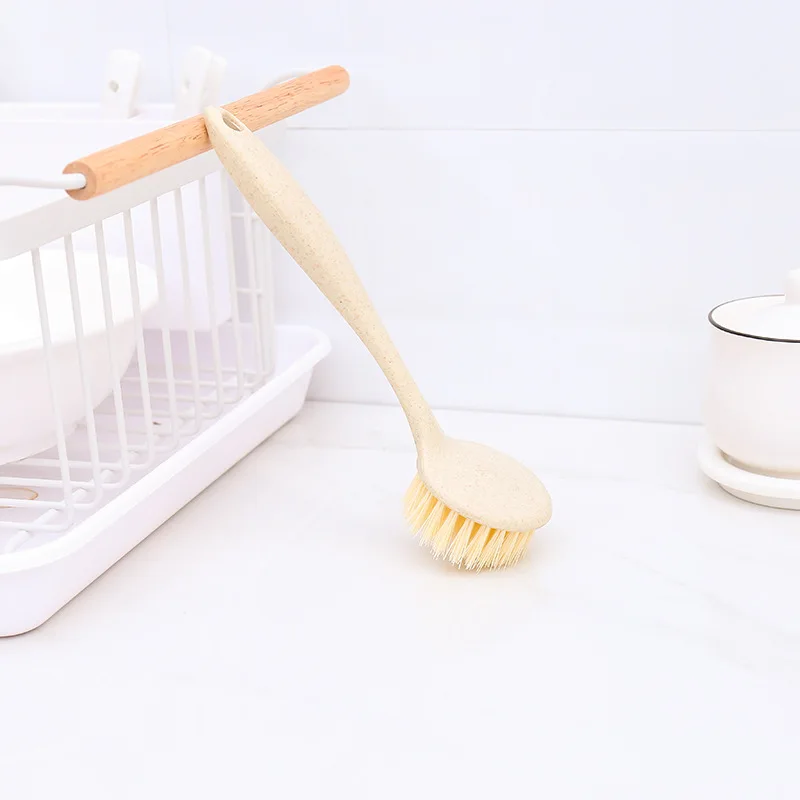 Кухонная многофункциональная щетка из пшеничной соломы с длинной ручкой для