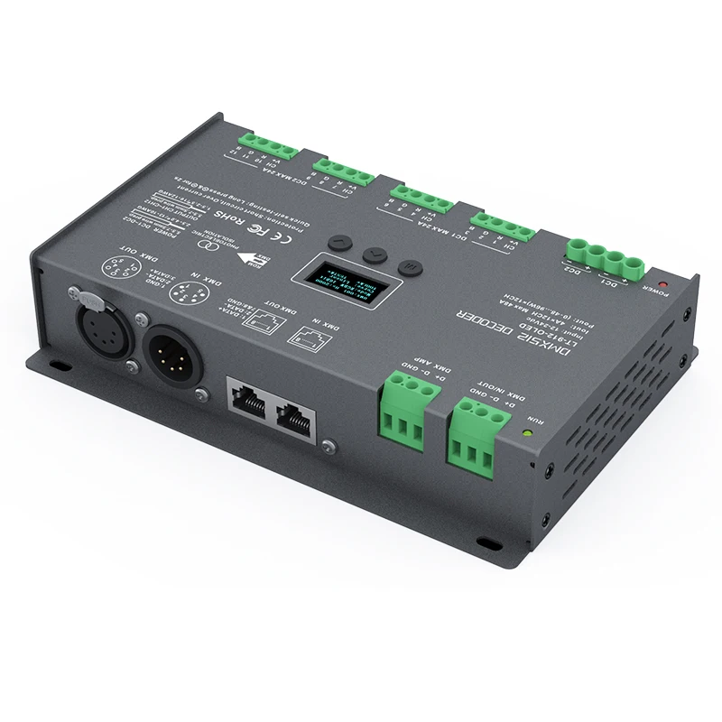 Новый LT 912 O светодиодный Светодиодный DMX512 декодер контроллера DC12 24V вход 4A * 12CH 12