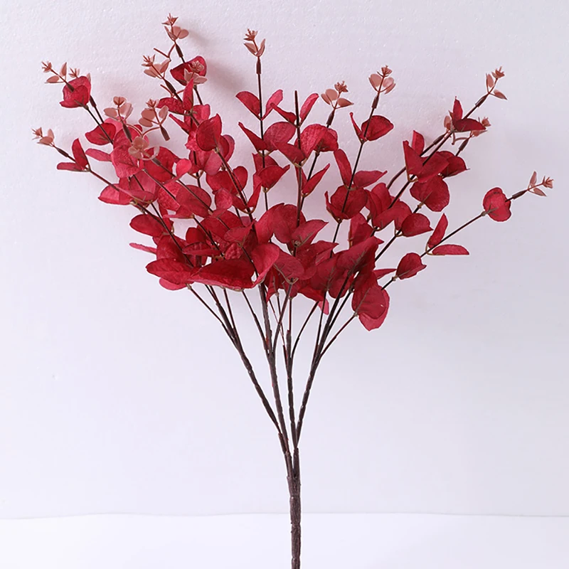 

16 головок листьев эвкалипта шелковые искусственные цветы для украшения деревьев домашний декор «сделай сам»