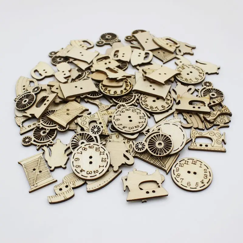 

50pcs Wood Small animals Laser Cut Out Natural Wood Pieces Children Handmade Scrapbooking DIY Party Wedding Decoration