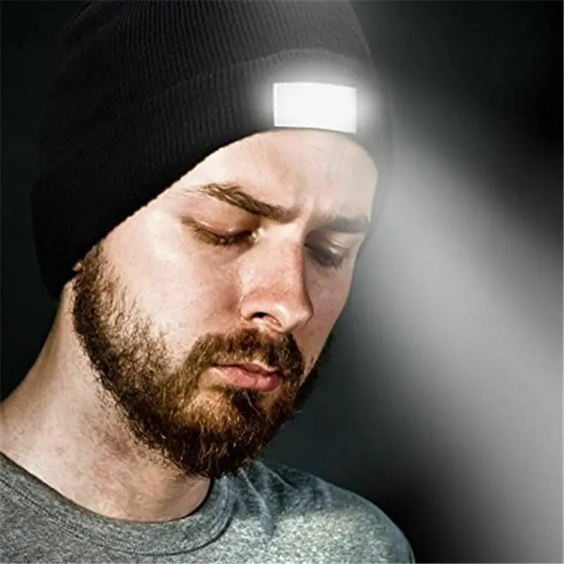 Трикотажная Шапочка со встроенными элементами 5 светодиодный Теплая