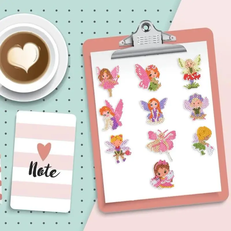 DIY полная дрель круглая мультяшная Фея Алмазная картина головоломка Детская