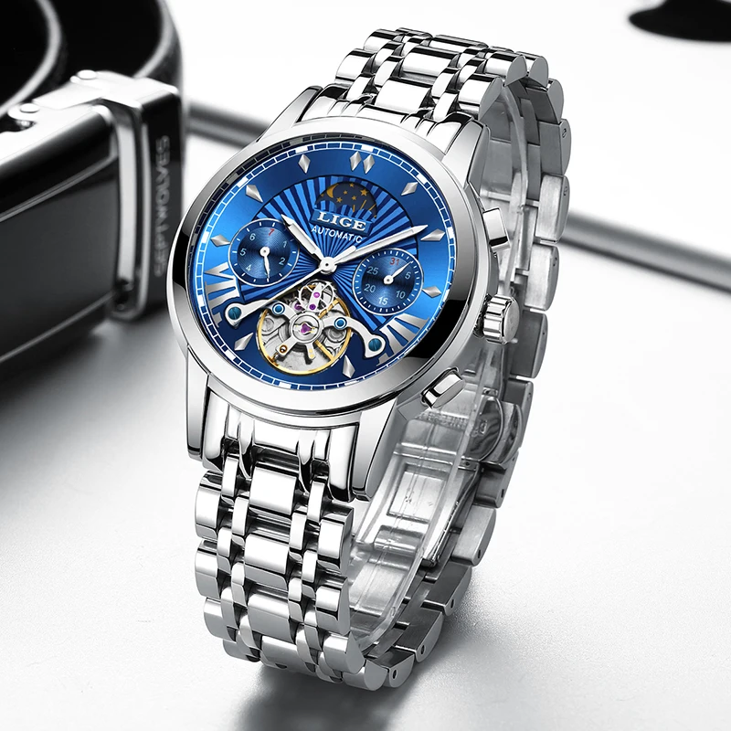 Montre Homme 2019 LIGE мужские s часы Топ люксовый бренд мода Tourbillon автоматические