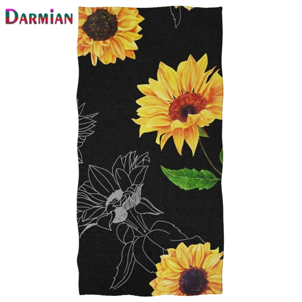 

DARMIAN Warm Sunflower Pattern Design Shower Towel Drop Ship 1pcs 2021 Home Bathroom Soft Quick Dry Face Towels for Kids Adults