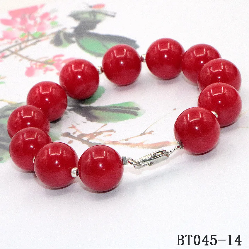 Высококачественный красный коралловый жемчужный браслет отдельные бусины