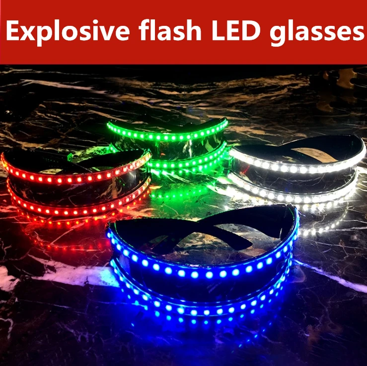 

Explosive flash Luminescent glasses LED glasses LED clothing Stage props Nightclub singer Male and female singers