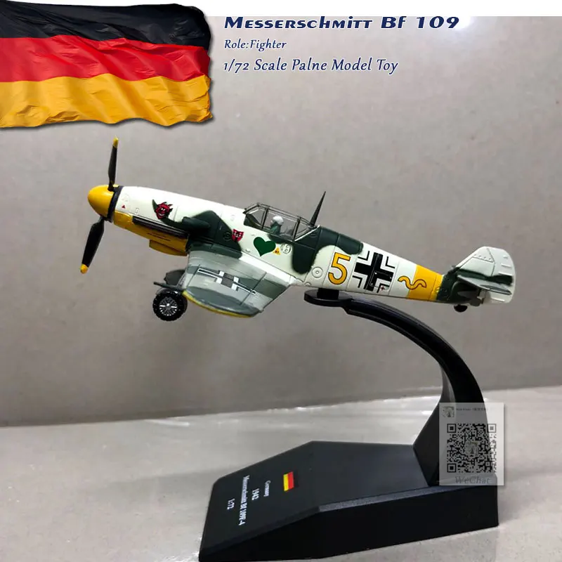 WLTK 1/72 масштаб Второй мировой войны немецкий Bf-109 Me-109 истребитель литой под давлением металлический военный самолет модель игрушки для коллекции, подарок, для детей