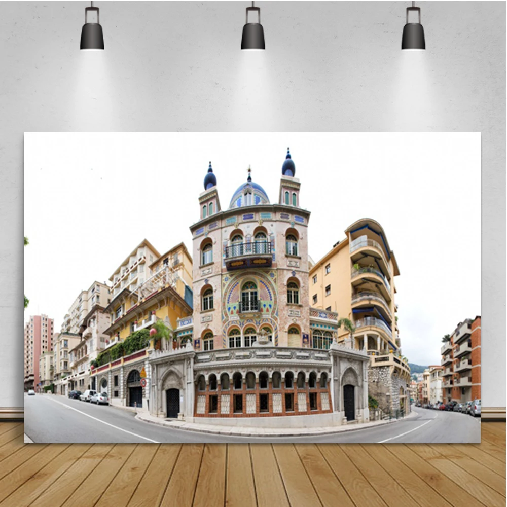 

Laeacco, здание города Монако, улица, пейзаж, украшение комнаты, портретный фон, фотографический фон для фотостудии