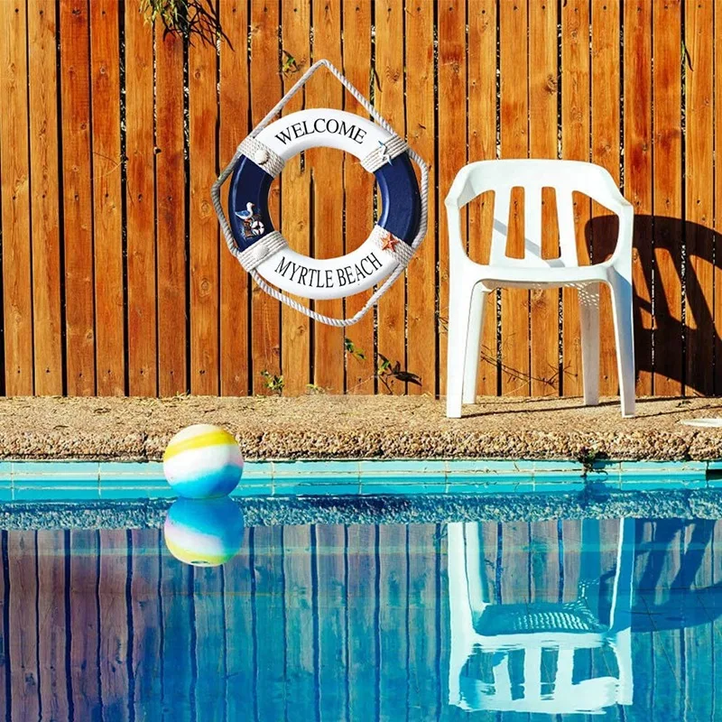 

Морской спасательный буй в морском стиле, декоративное настенное украшение для дома, бара, кафе, пляжа, ресторанов