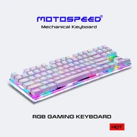 MOTOSPEED K87 Gaming Mechanical Keyboard Blue Red Axis RGB Backlit Keys Wired LED Anti-ghosting Keyboards For Laptop Gamer
