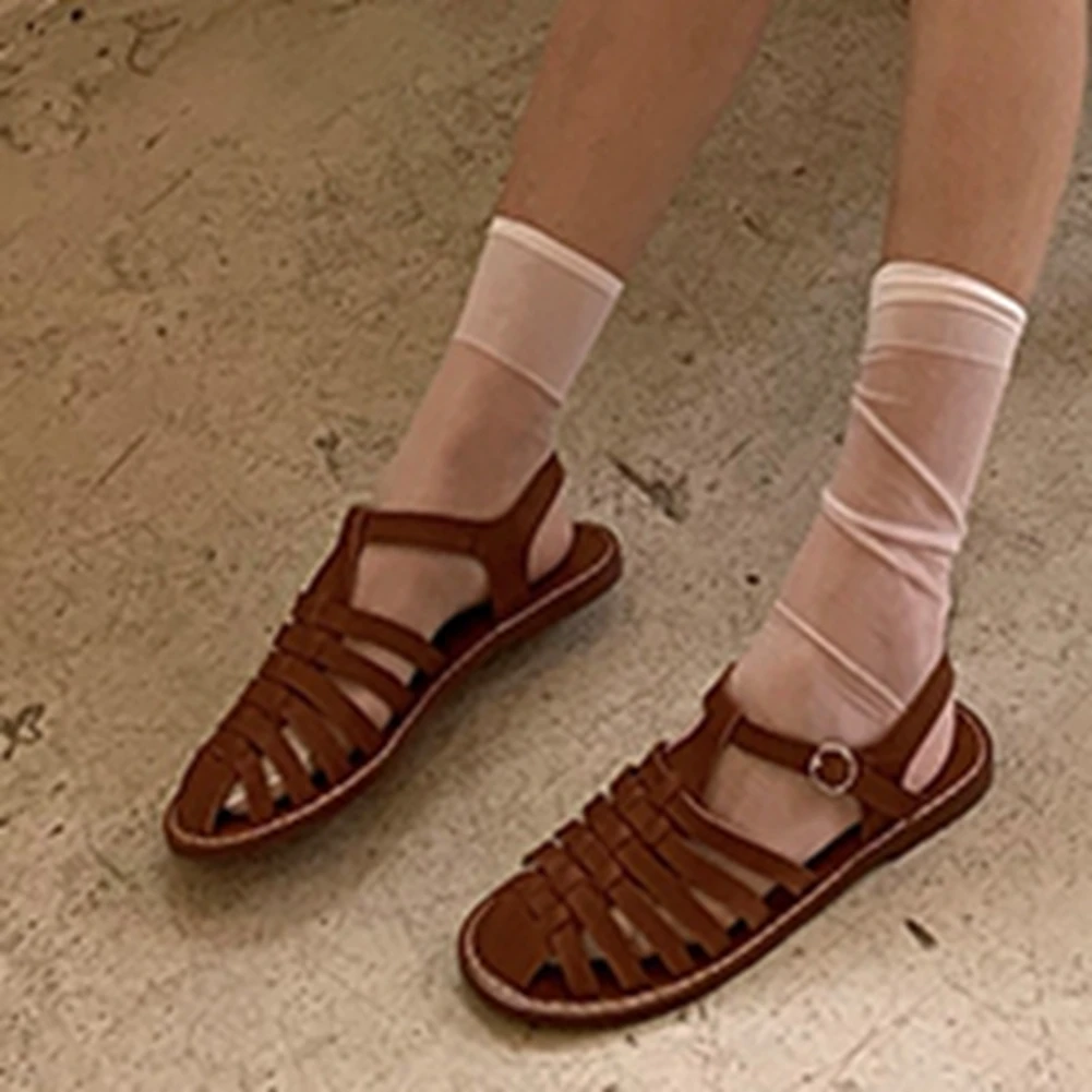 

DORATASIA Comfy Low Heel Gladiator Shoes Summer Flat Sandals Women 2020 Summer Trendy Rome Narrow Band Sandals