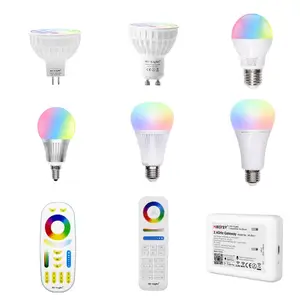 Приглушаемая Светодиодная лампа Mi Light 4 Вт GU10 RGB CCT E27, светодиодная лампа для внутреннего декора, радиочастотсветодиодный светодиодный пульт дистанционного управления 2,4G