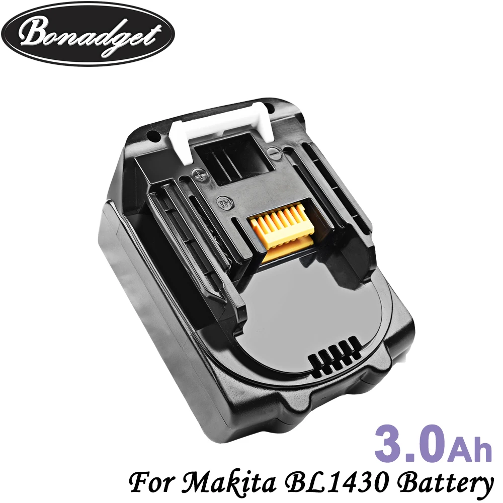 

Bonadget 14,4 В 3000 мАч BL1430 литий-ионная сменная батарея для Makita BL1430 194065-3 194066-1 194558-0 BL1415 батарея для электроинструментов