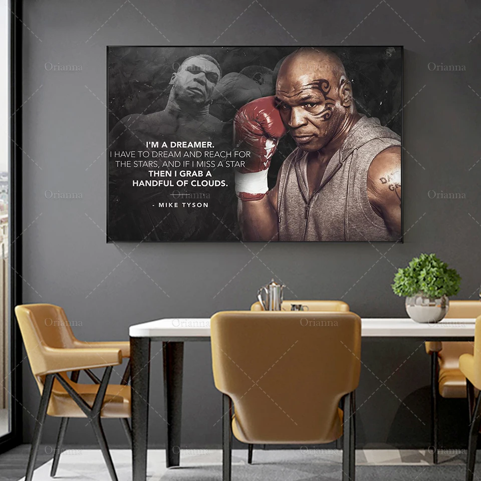 

High Quality Canvas Painting And Poster Classic Tyson Boxing Legends Print Wall Art Home Gym Decor Modern Art Motivational Quote