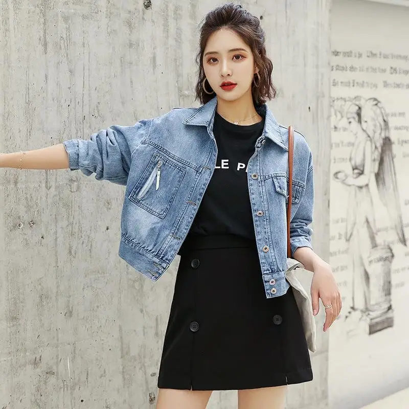 ZQLZ Осенняя джинсовая куртка для женщин 2020 новая короткая свободного покроя в