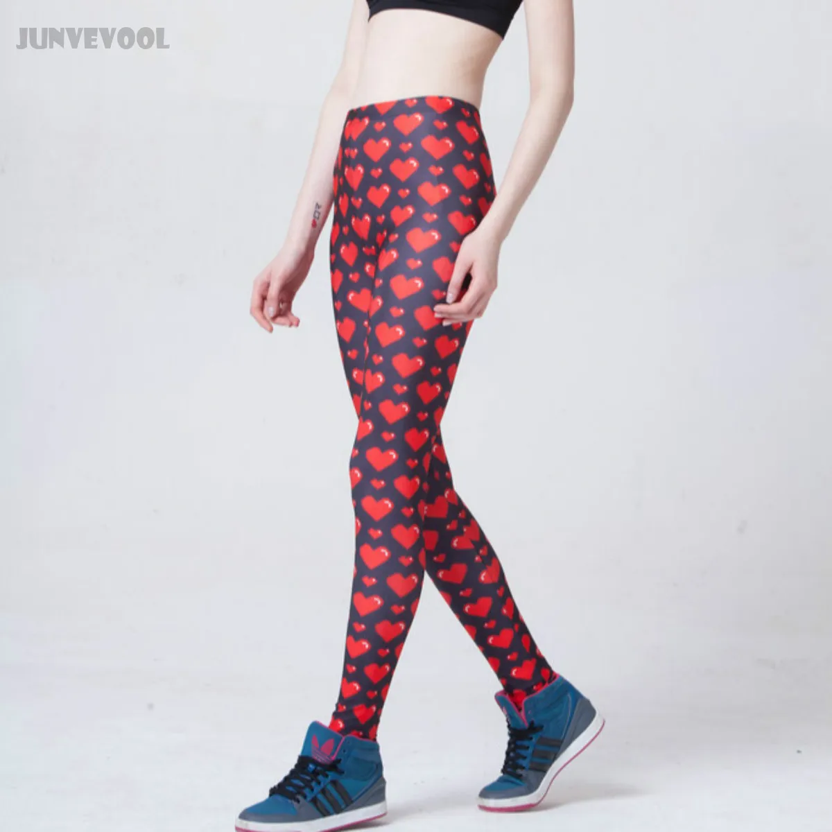 Леггинсы женские с принтом в виде сердца креативные винтажные пикантные брюки