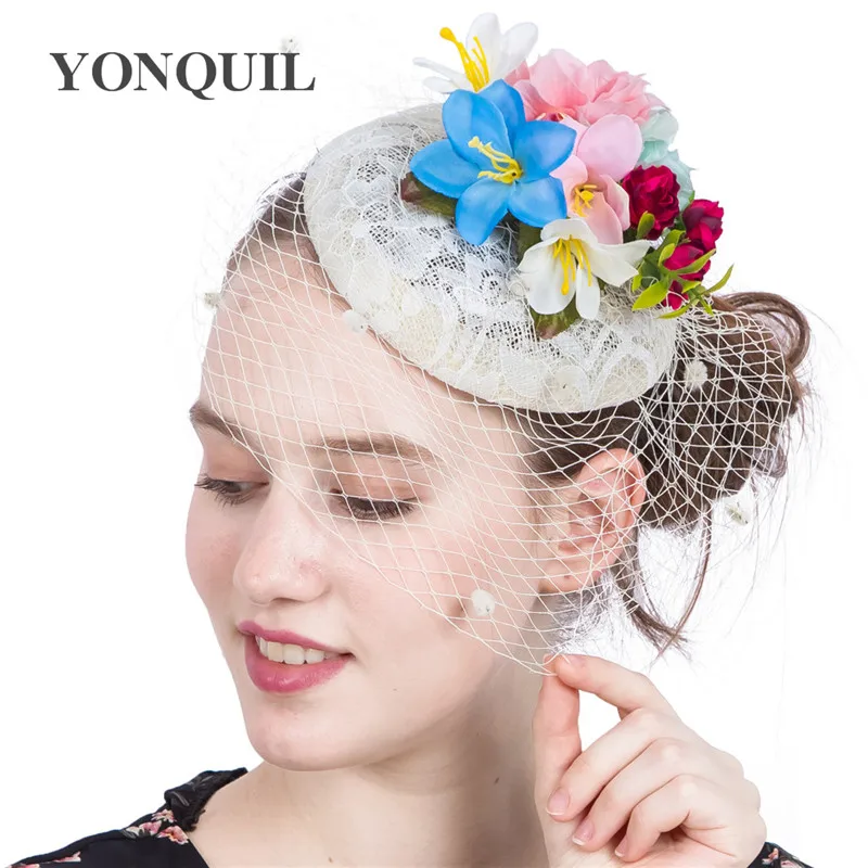 Модные свадебные шляпы и вуалетки цвета слоновой кости для невесты милый стиль