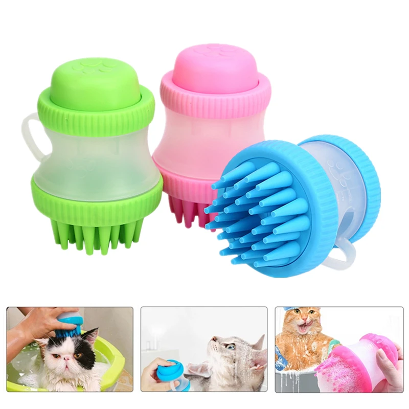 

New Multifunctional Dog Cat Shower Shampoo Brush Comb Pet Grooming Cleaning Tool Pet Dog Massage Bath Brush Supplies