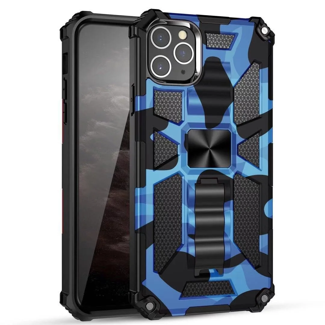 

Hidden Kickstand Armor Case For iPhone 13 12 XR XS Max 8 7 Shockproof Cover For 11 Pro Max 12 Mini Hard PC TPU 2 in1 Full Cover