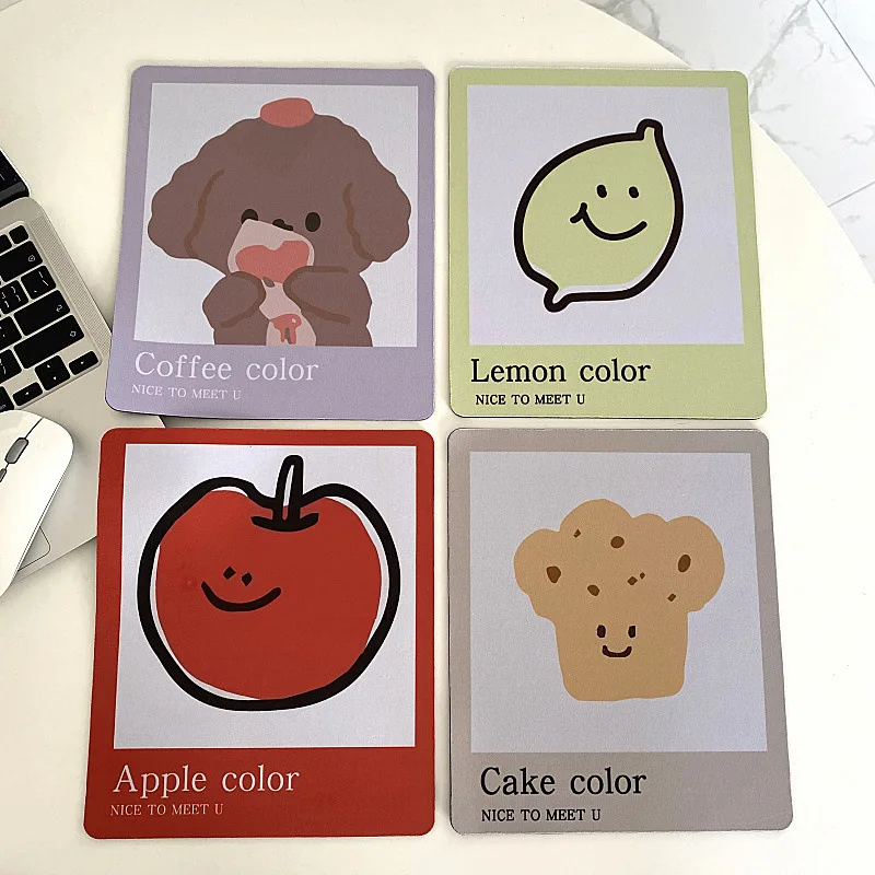 Коврик для мыши Ins с мультяшным рисунком резиновый нескользящий милый коврик