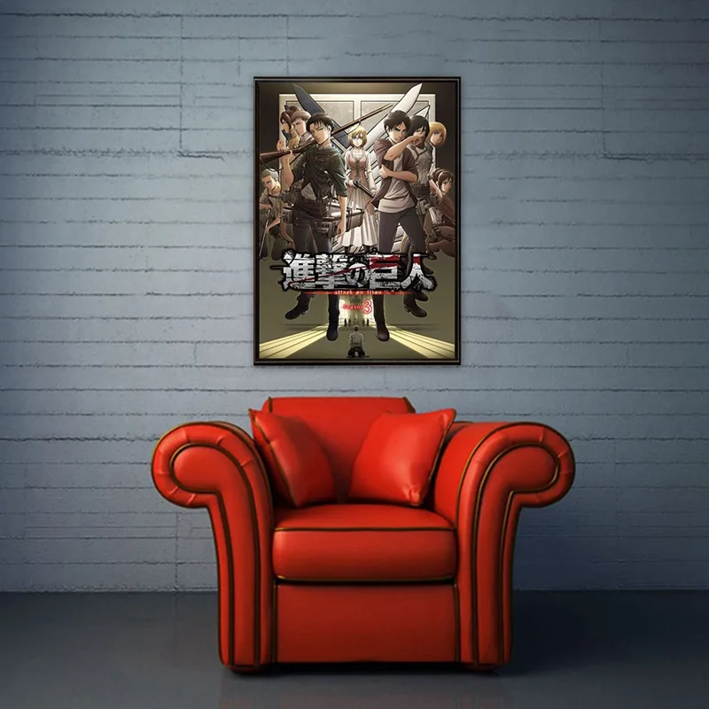 

Anime Attack On Titan Coated Paper Poster Decorative Wall Painting Attack On Titan Characters Cosplay Wall Poster Art Painting