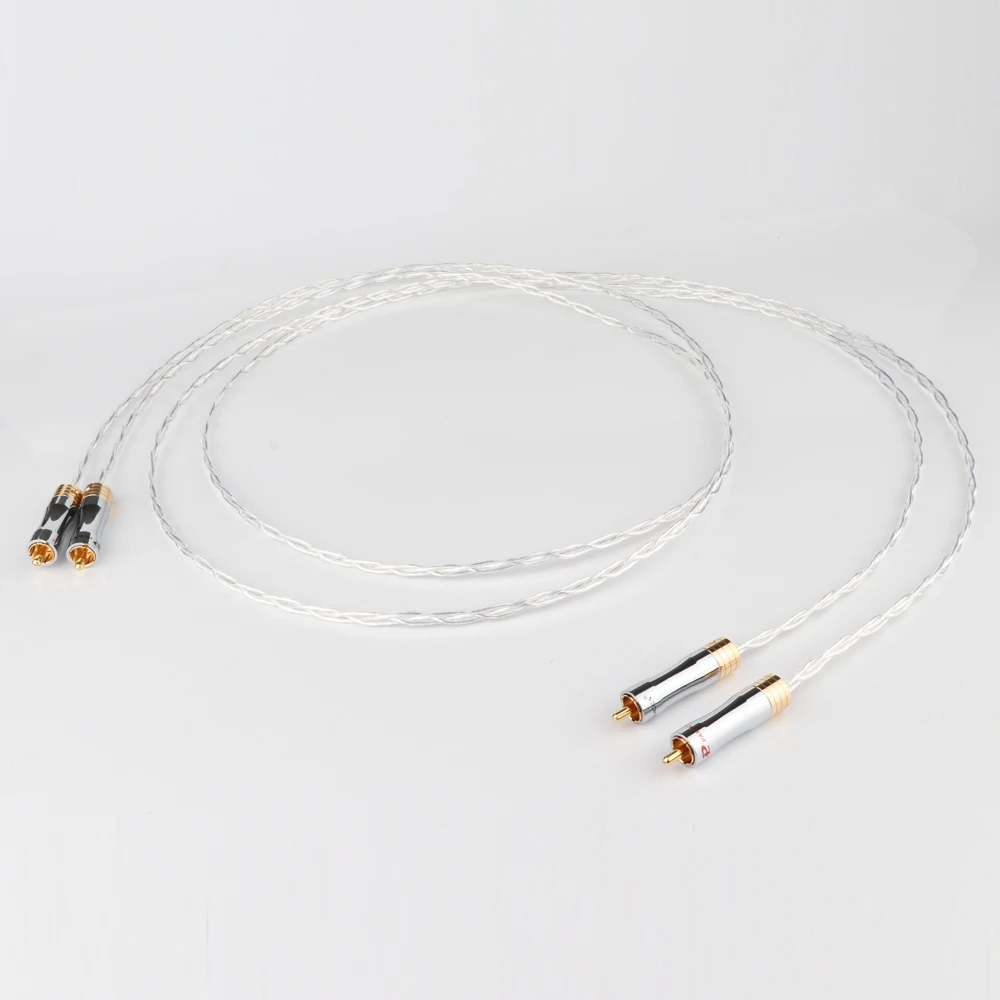Hifi 8N OCC медный посеребренный RCA к кабелю штекер аудио кабелю|Кабели VGA| |