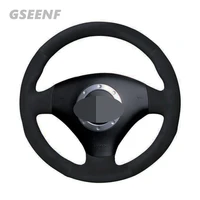 car steering wheel cover for audi a2 8z a3 8l sportback a4 b6 avant a8 a6 c5 d2 tt 8n s3 s4 r black hand stitched suede