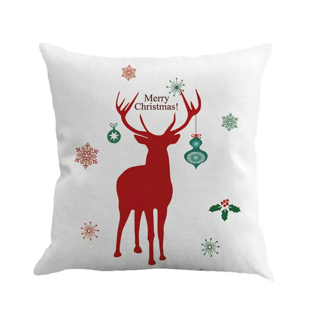 

6 Pattern Christmas Theme Cotton Line Pillowcase Bedroom Sofa Decoration With High Softness Car Back Cushion Cover Festival Gift