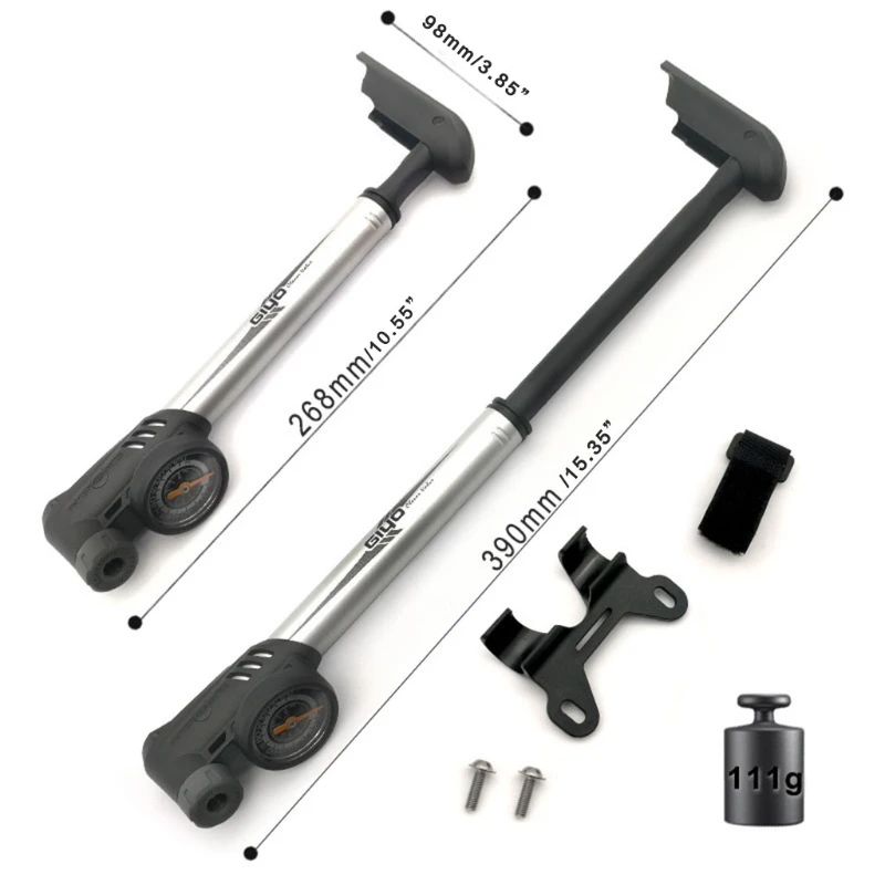 

652D MTB Pump Portable Mini Inflatable Tube Bicycle Mountain Bike Pump, 120 PSI