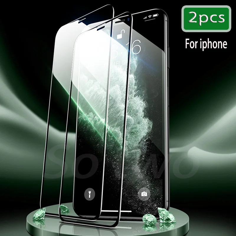 

2 шт., защитная пленка для iPhone 12 11 PRO XS MAX X XR 6 7 6s 8 Plus