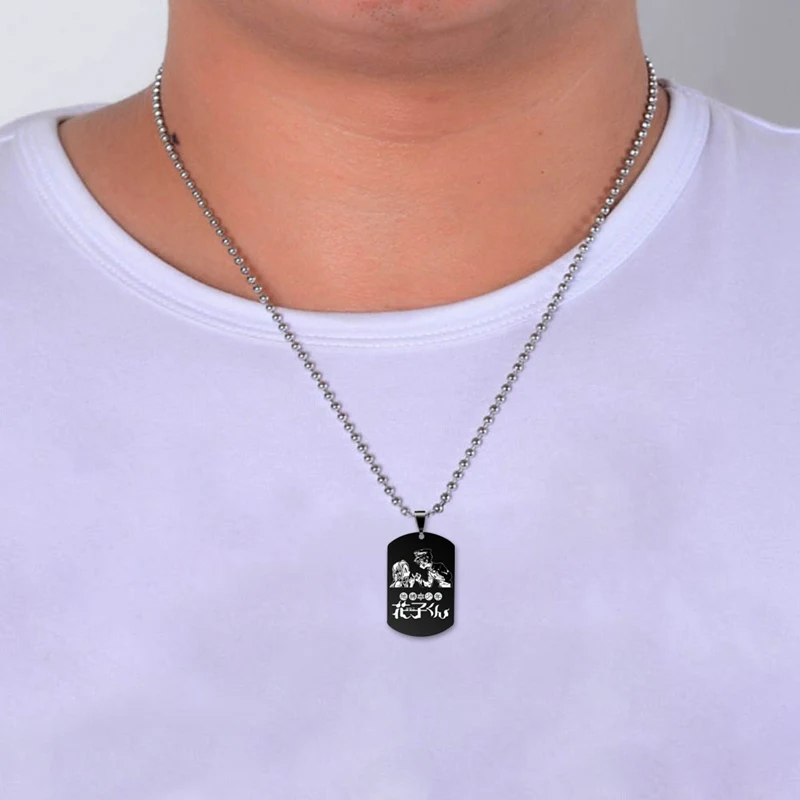 

Jewelry Gift Toilet Bound Hanako Kun Necklace Anime Jibaku Shounen Hanako Kun Black Stainless Steel Black Tag Pendants Necklaces