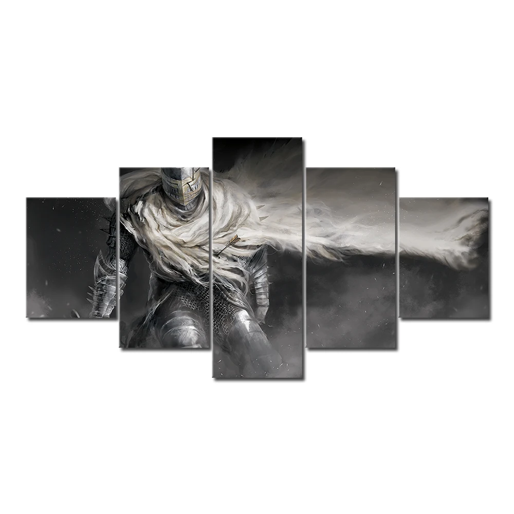 Dark Souls Canvas Prints - 5 Piece Wall Art Home Decor Panels - Games Poster for Bedroom - Frame Included image 4