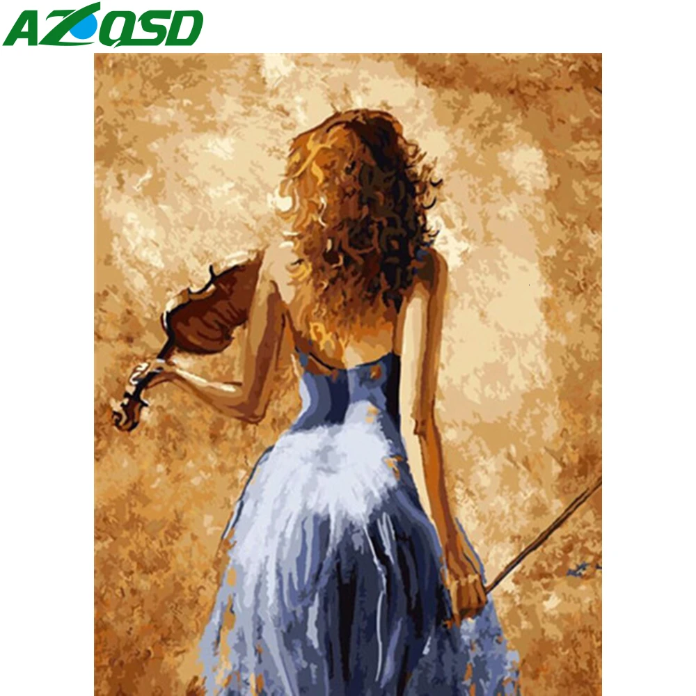 Картина AZQSD по номерам девушка DIY Украшение картина маслом Набор цифр на холсте