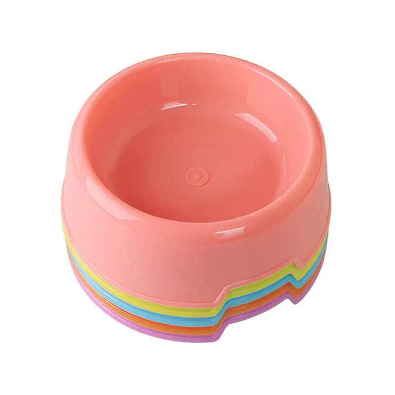 

5Colors Pet Supplies Candy Color Wholesale Plastic Puppy Food Bowl Dog Bowl Round Cat Water Cup Dog Water Bottle Dog Accessories