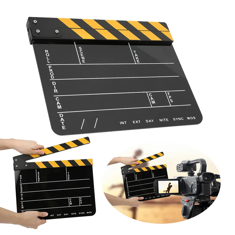 Акриловая пленка Clapperboard 30x25 см профессиональная кино экшн хлоп режиссера супер