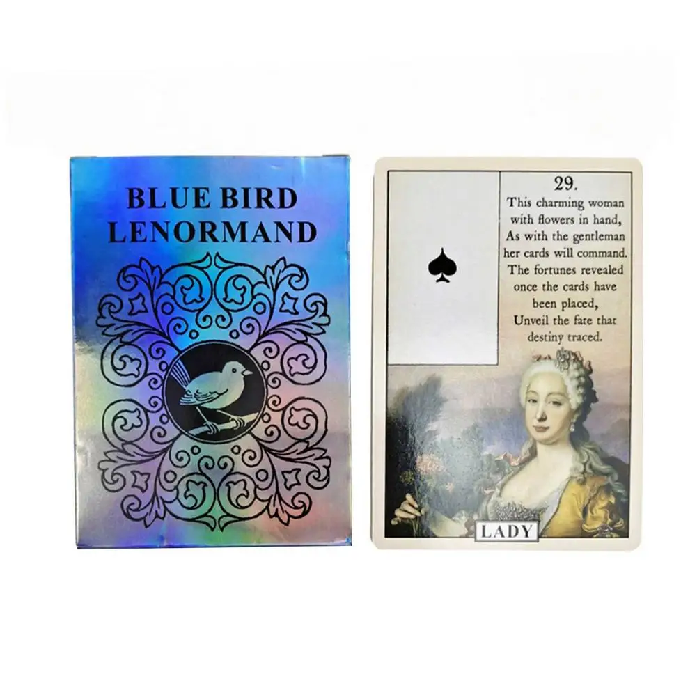 

2021 Blue Bird Lenormand Oracle Tarot Card for Fate Divination English Tarot Deck Card Board Game for Adult Playing