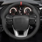 Черный цвет, натуральная кожа, замша, ручная строчка, Аксессуары для автомобилей Toyota Fortuner 2016-2019 Hilux 2015-2019