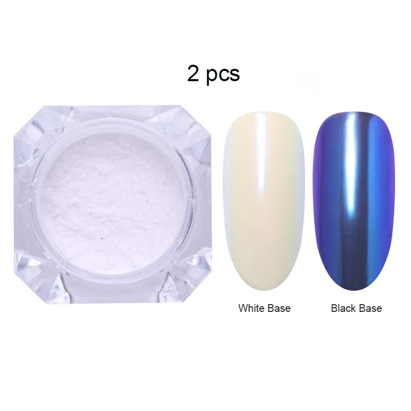 2pcs-Set 5 Яркие Блестки для ногтей порошок пыль хром пигмент пыль ослепительный салон микро Голографический лазерный порошок для DIY украшения для ногтей - Цвет: 2pcs-Set 5