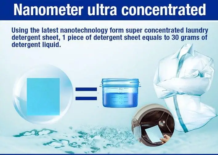 30 шт./пакет новые нано формула листы для стирки супер концентрированный