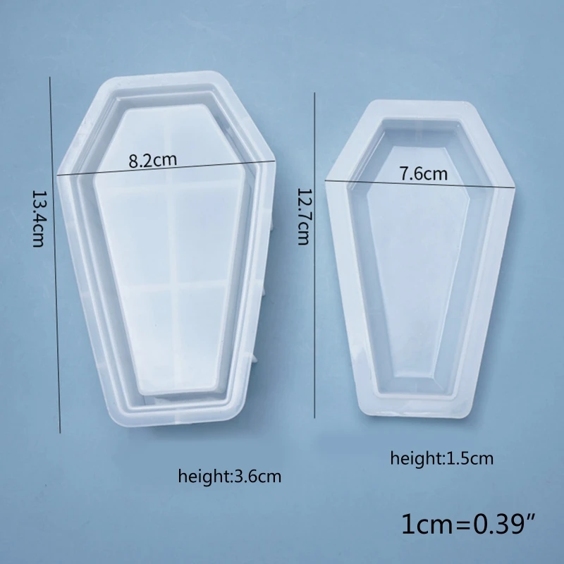 

DIY Halloween Coffin Storage Box Mirror Silicone Mould Crafts Decoration Jewelry Case Making Crystal Epoxy Resin Mold