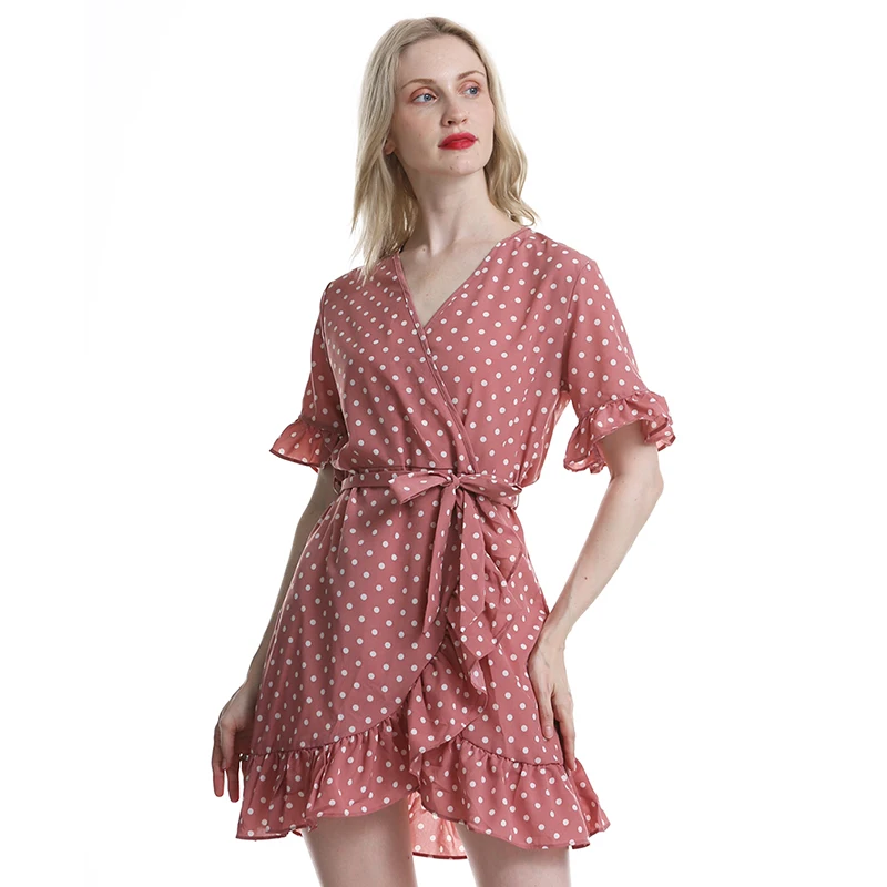 Платье в горошек платье с принтом женское сексуальное облегающее повседневное