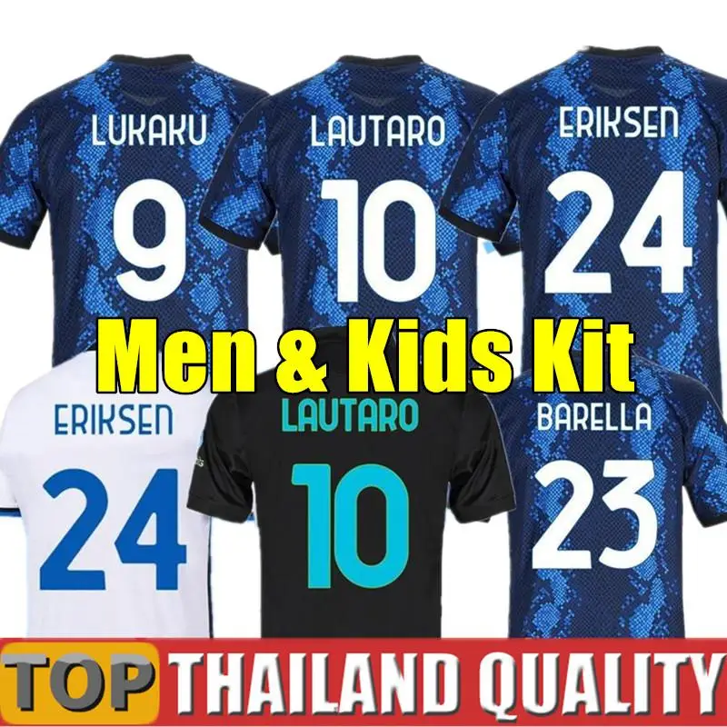 

2021 2022 Inter soccer jerseys MILAN BARELLA ALEXIS ERIKSEN LAUTARO ŠKRINIAR Adults and kids custom 21/22 football shirts kits