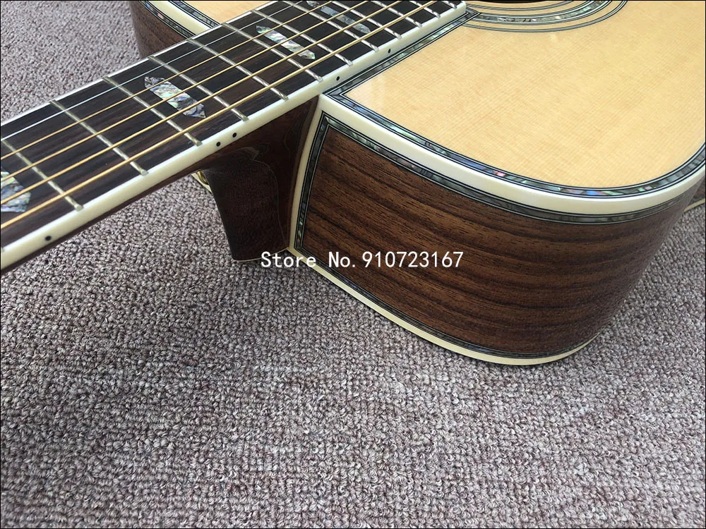 2020 High quality acoustic guitar 41'' 45 D 20 frets pearl inlay with EQ Top solid spruce Rose wood on the side free shipping | Спорт и