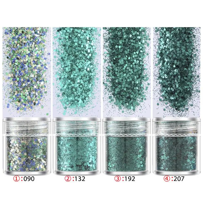 

4 Bottles Nail Art Sequins Filling Flash Glitter Powder UV Epoxy Resin Pigment